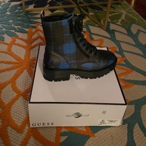 Black and blue boots